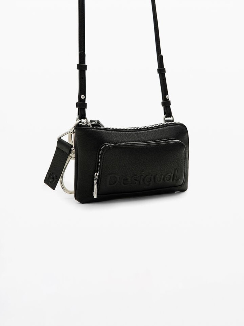 Desigual Black Crossbody Bag with Front Zip Pocket